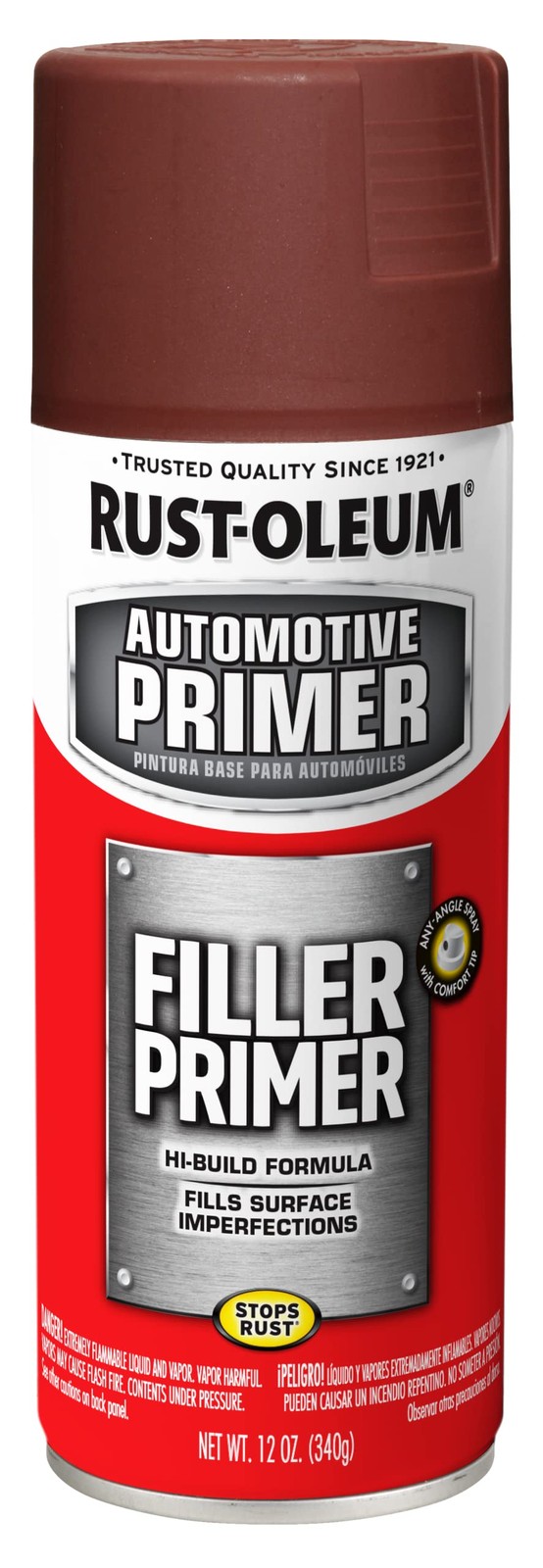 Rust Oleum Automotive Filler Primer 12Oz Red Oil Based Rust Resistant Spray P…