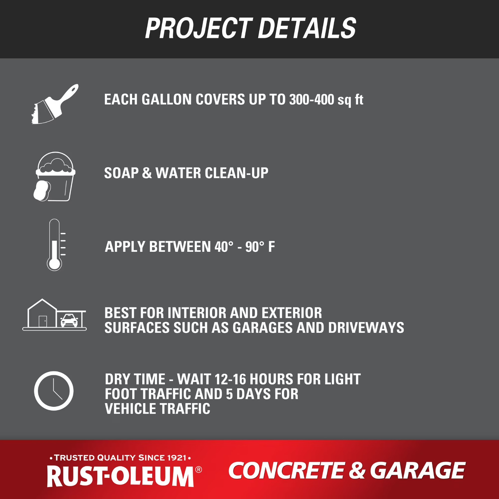Clear, Rust-Oleum Concrete & Garage Topcoat-320202, 1 gal