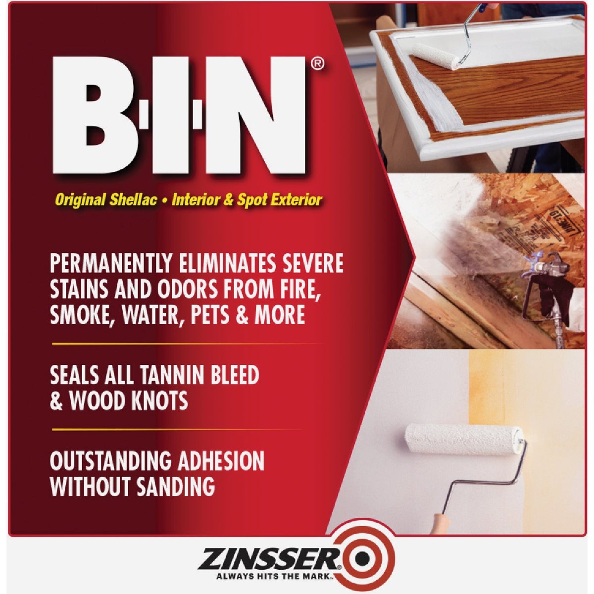 Zinsser B-I-N Shellac-Based Ultimate Stain Blocker Interior & Spot Exterior
