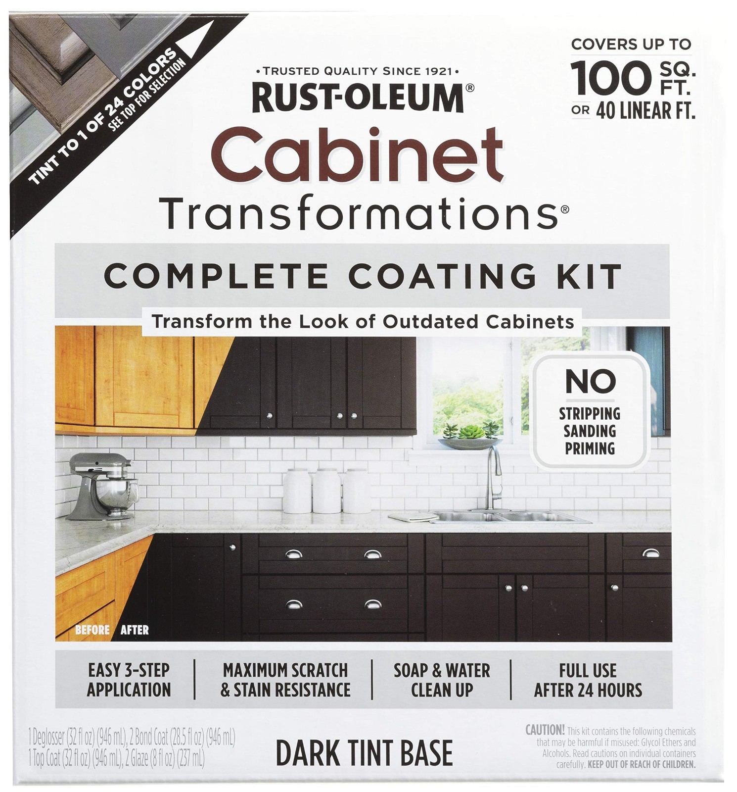 RUST-OLEUM 258240 Dark Tint Base Cabinet Coating Kit (Harvest Color) Paint Kit