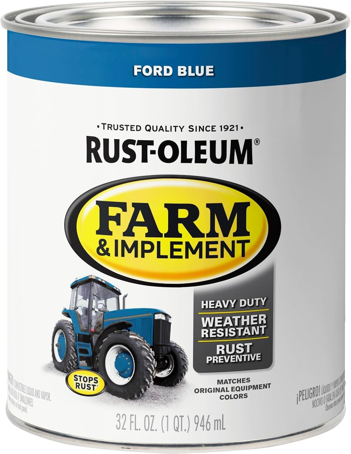 Rust-Oleum 280153 Farm & Implement Enamel Paint, Quart, Ford Blue
