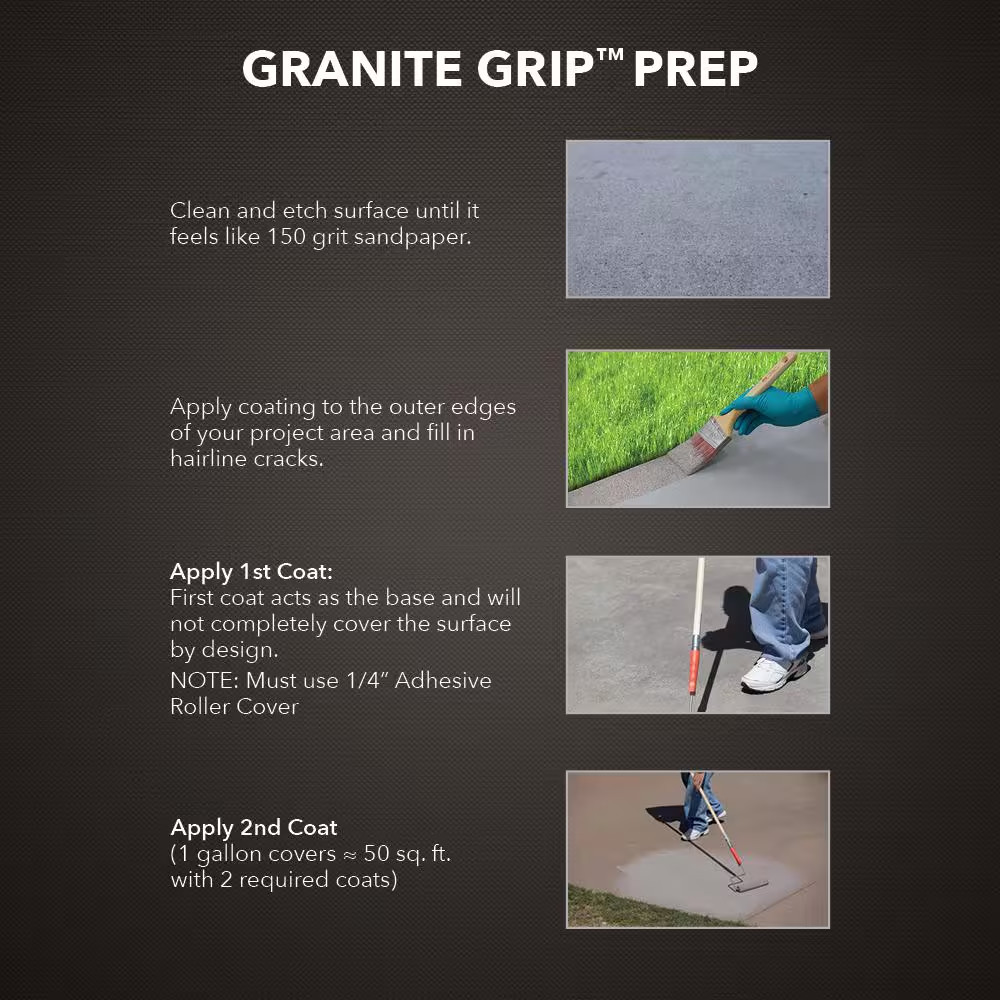 1 Gal. Tan Granite Grip Decorative Flat Interior/Exterior Concrete Floor Coating