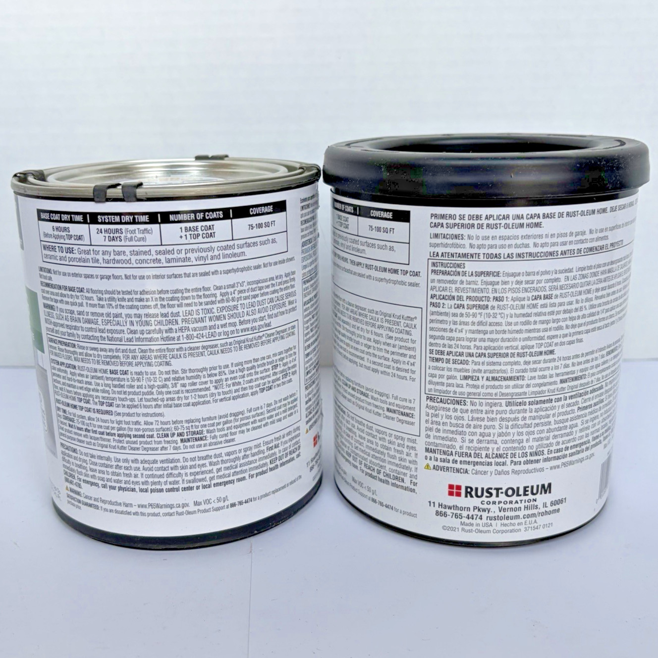 Rust-Oleum HOME Interior Floor Coating Kit 367594 2-Part Matte Greige 2 Qt New