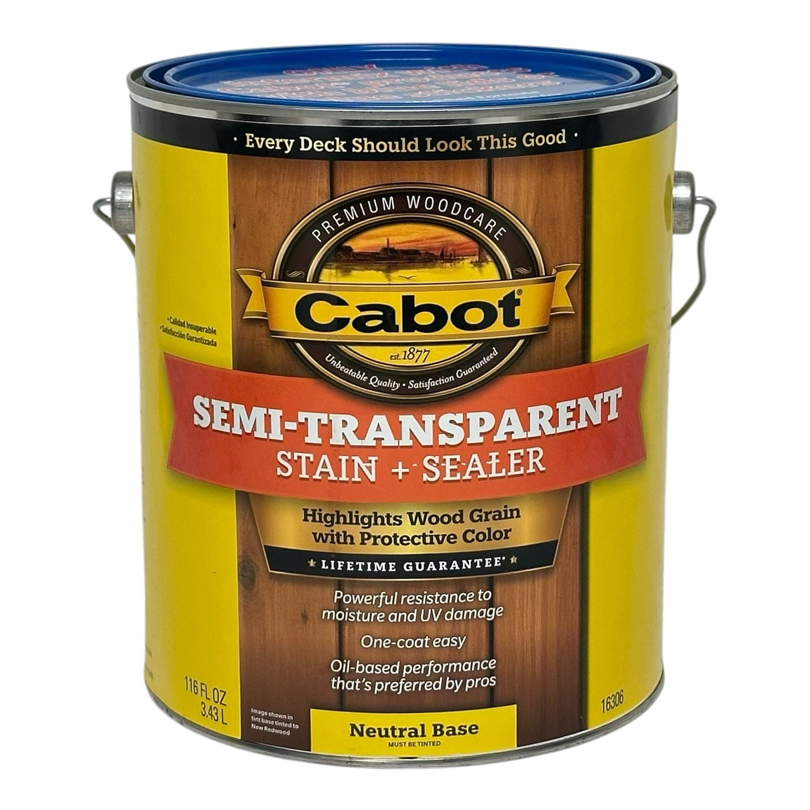 CABOT SEMI-TRANSPARENT STAIN + SEALER NEUTRAL BASE 116oz