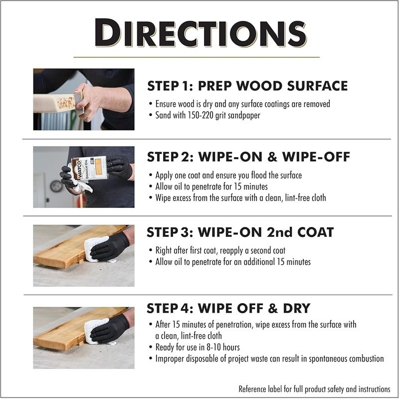 Oil Based Danish Oil Finish Wood Protector Indoor Surfaces Spills Abrasion New