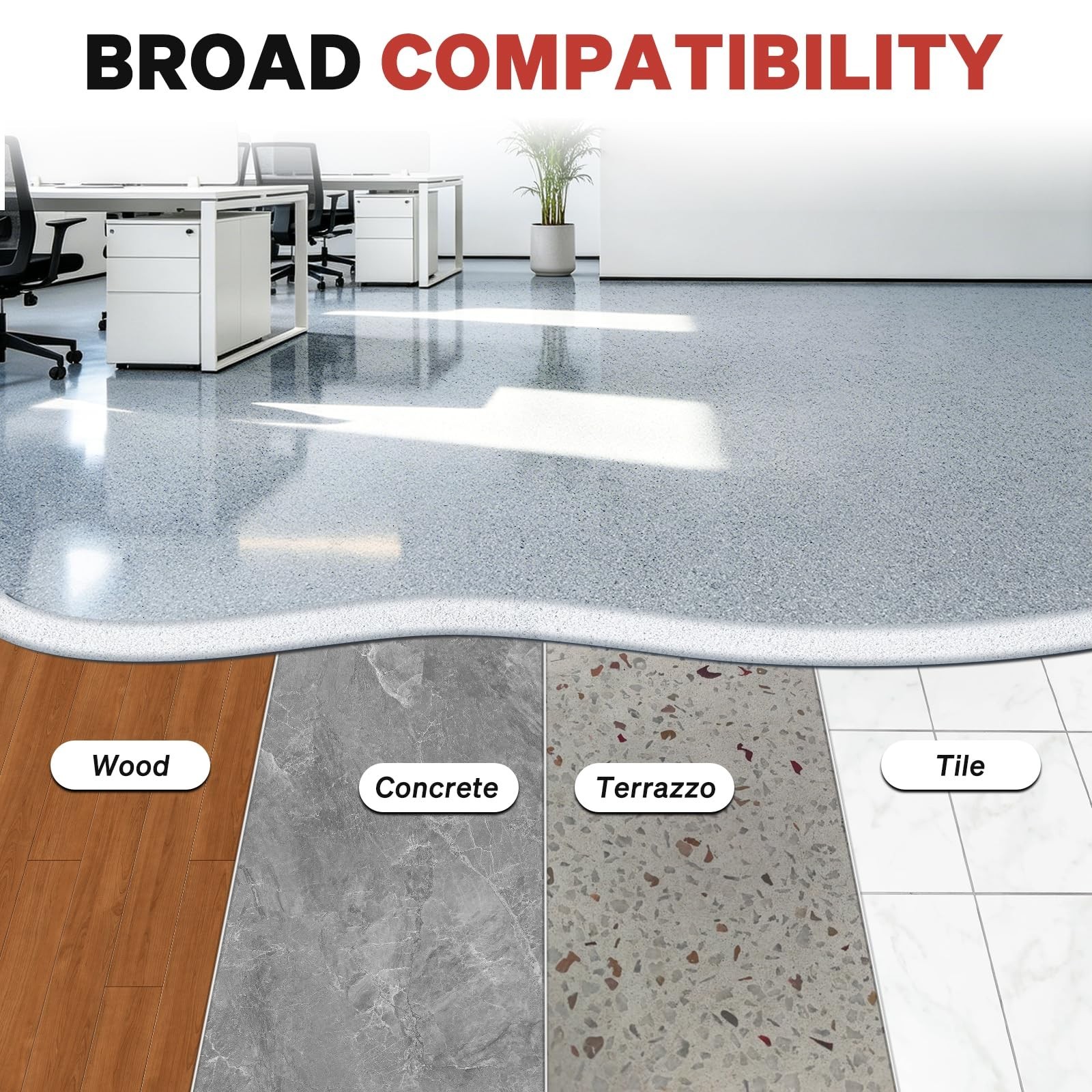 Epoxy Floor Paint Kit with Colored Sand – Non-Slip Marble Finish, Self-Leveling,
