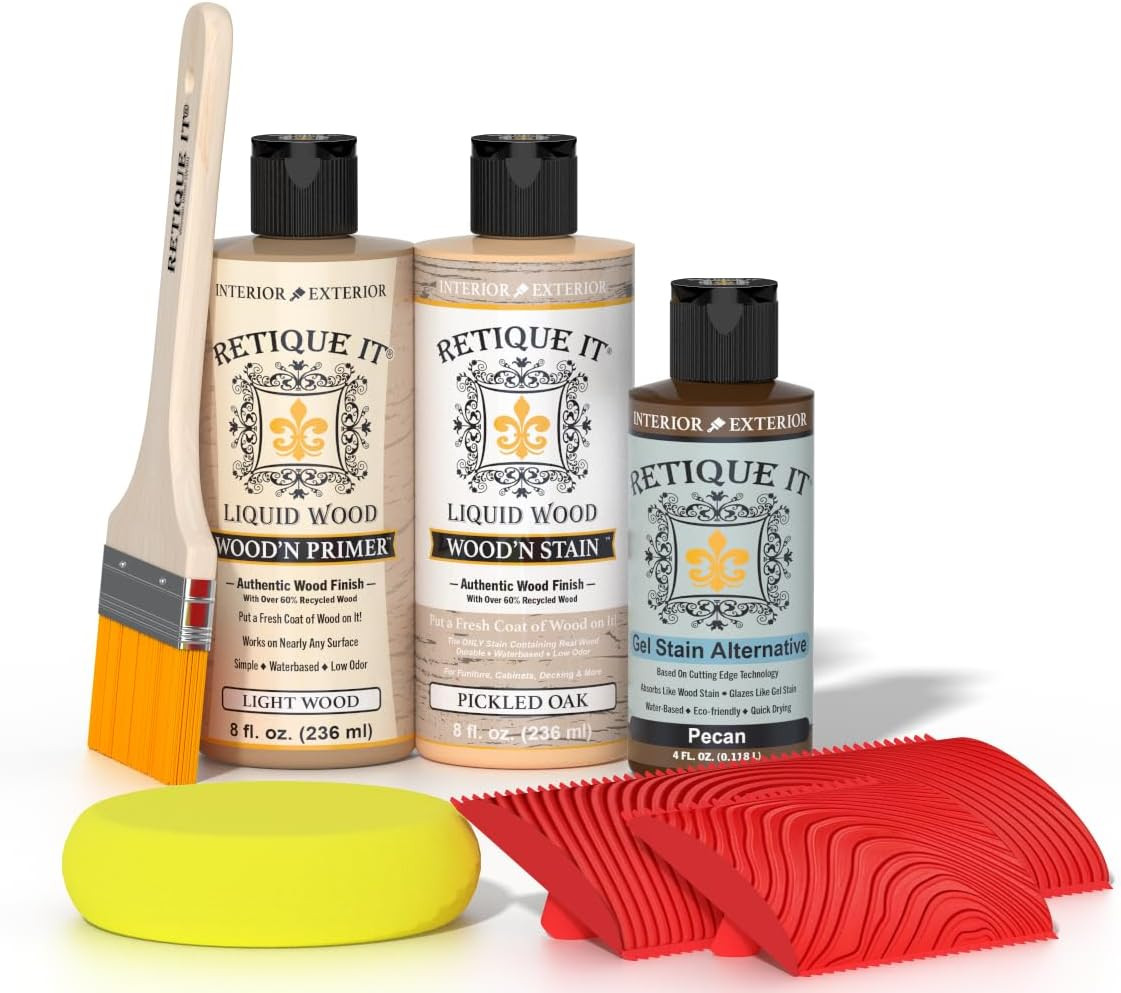 Retique It Wood Finish Multi-Purpose Kit – Go beyond Faux Wood Including Paintab