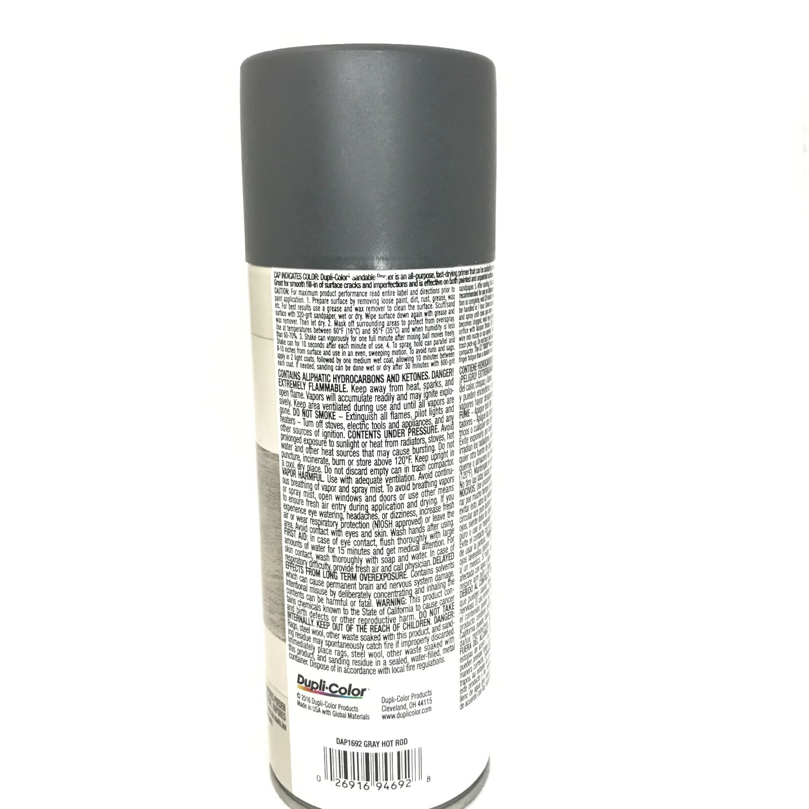 Duplicolor DAP1692 GRAY HOT ROD Sandable Filler Primer – 12 oz