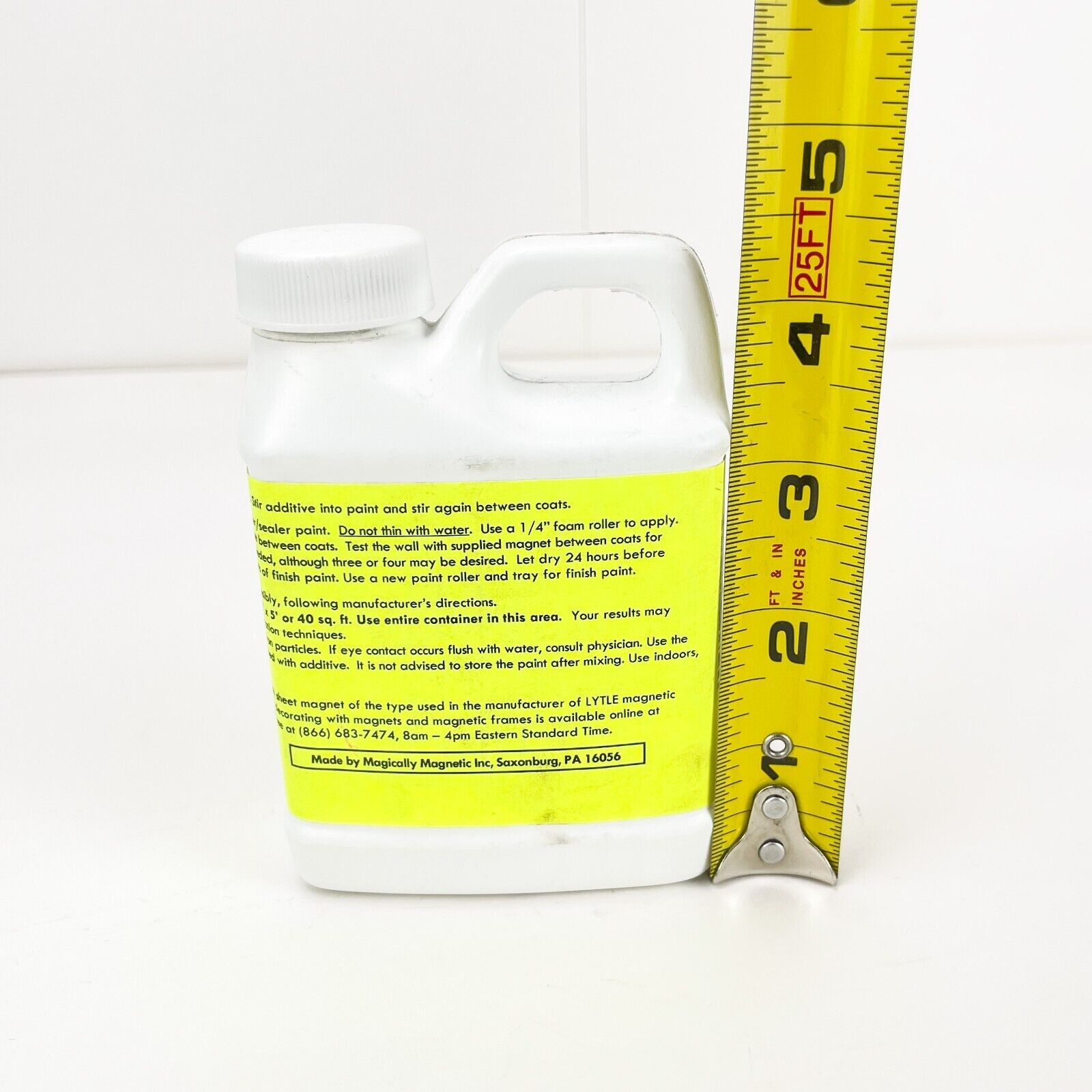 Magically Magnetic Paint Additive Make Magnets Stick to Walls 1 Qt Size Lot of 2