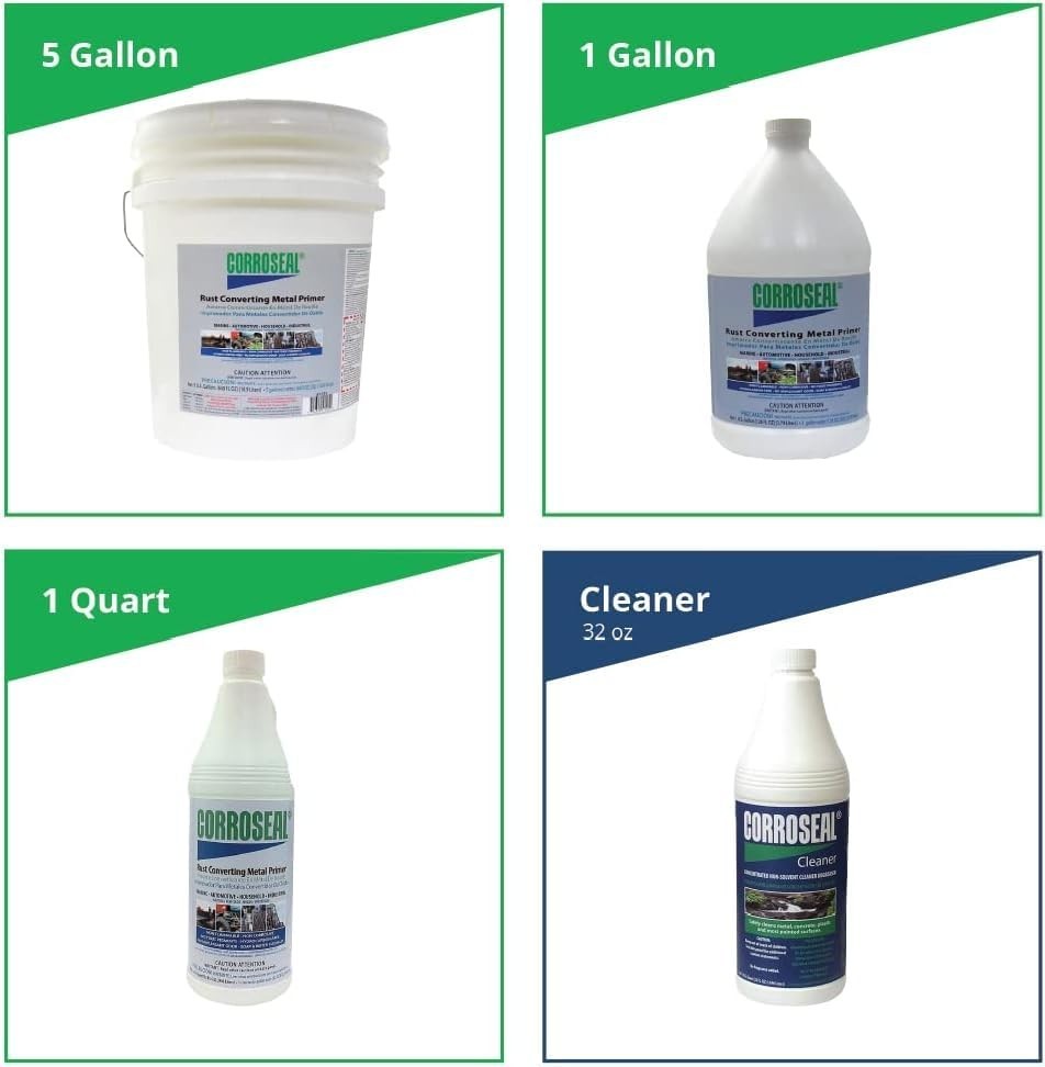 1 Quart Water-Based Rust Converter – Durable Primer for Automotive & Marine Use