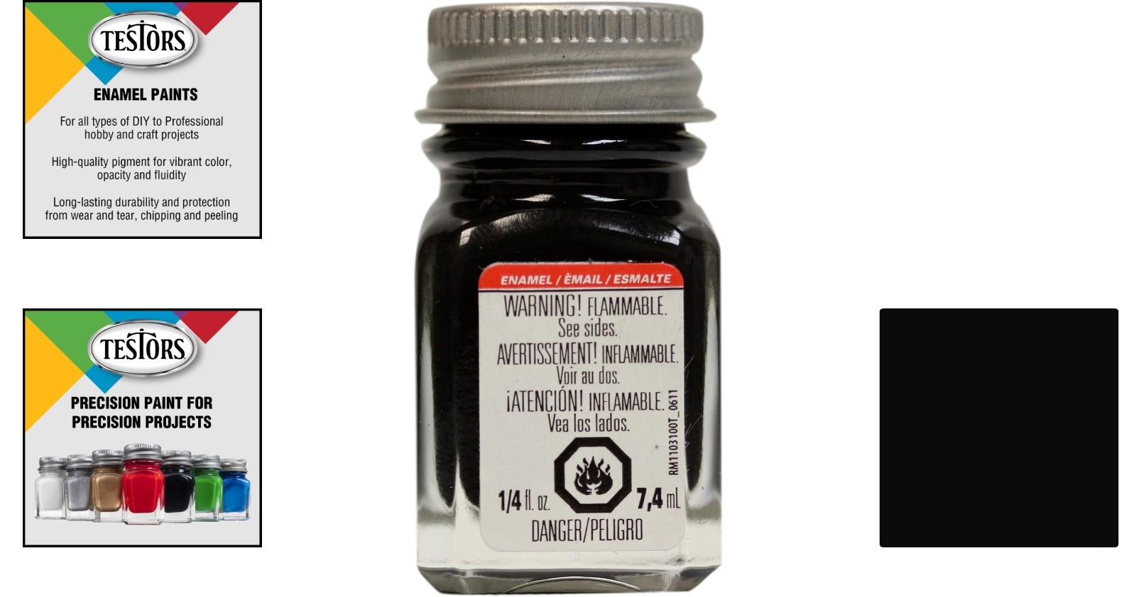 0.25 Oz Flat Black Enamel Paint – Fast-Drying for Creative Projects