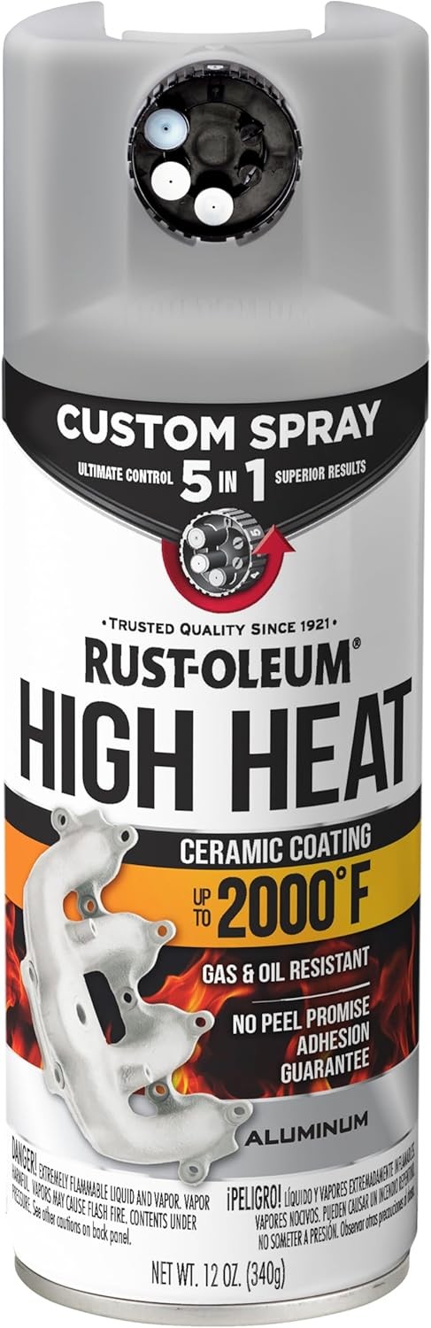 Rust-Oleum Automotive High Heat Spray Paint Custom Spray 5-in-1, 12 oz, Flat Alu