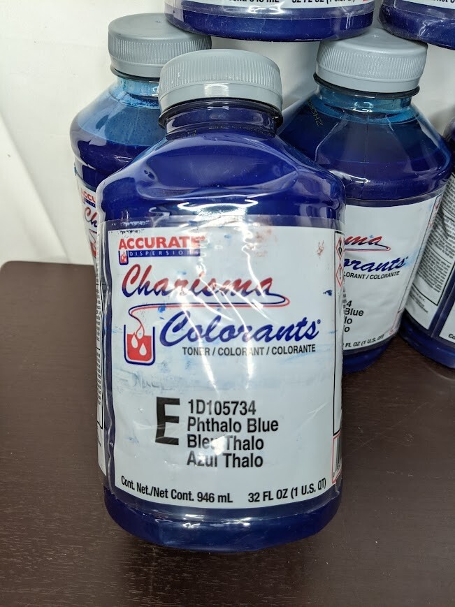 6pk- Accurate Charisma Colorant/tint E Phthalo Blue 32 fl oz (1D105734)