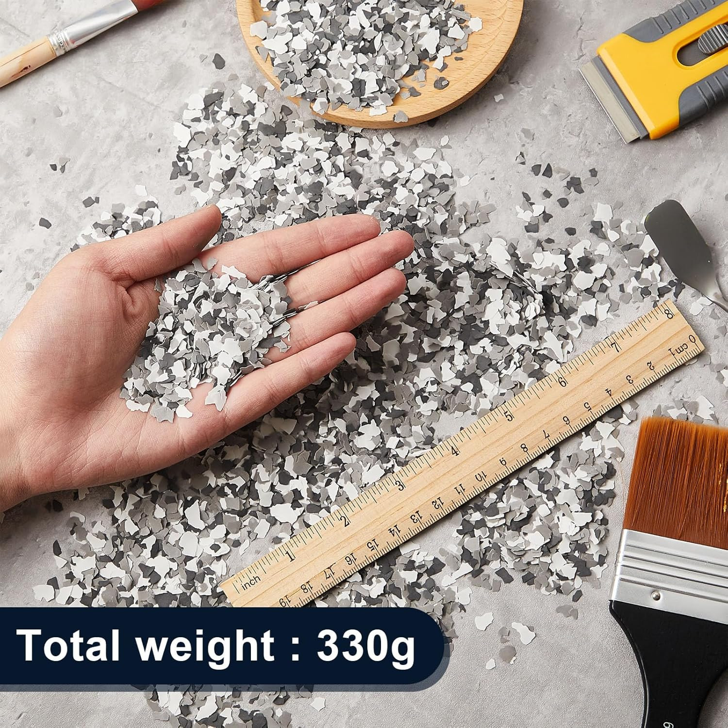 330 G/ 0.72 lb Blend Decorative Color Chips Epoxy Flakes for Garage Floor Blend