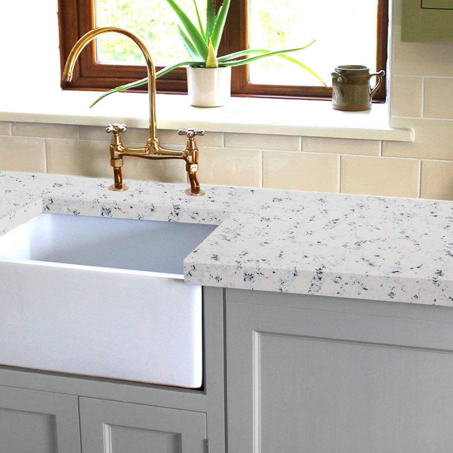 Granite Countertop Paint Kit – White Diamond Counter Top Refinishing Kit for Kit