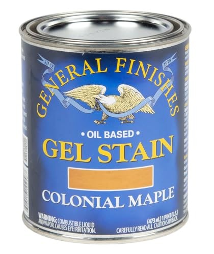 Colonial Maple Gel Stain 1 Pint Easy Application Oil Based Finish for Wood