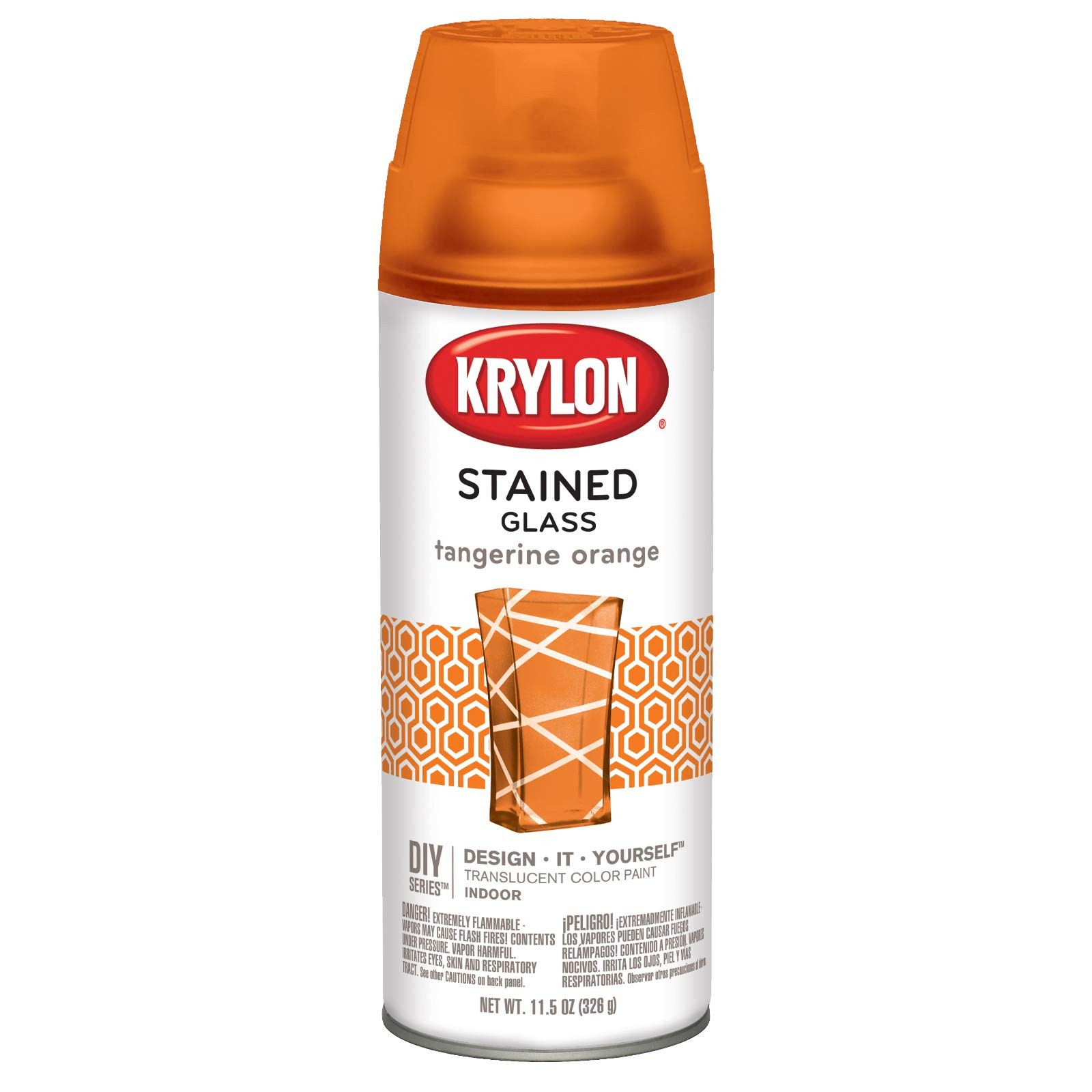 Krylon K09034000 Stained Glass Aerosol Paint, 11.5 Ounces, Tangerine O