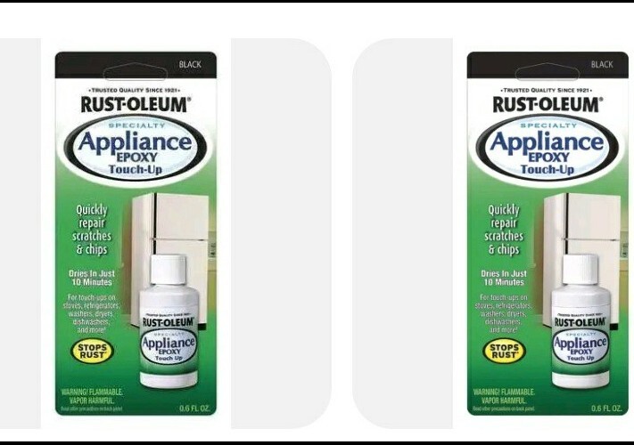 2 Bottles Rust-Oleum 213174 Appliance Touch Up Paint,Black,0.6 Oz.