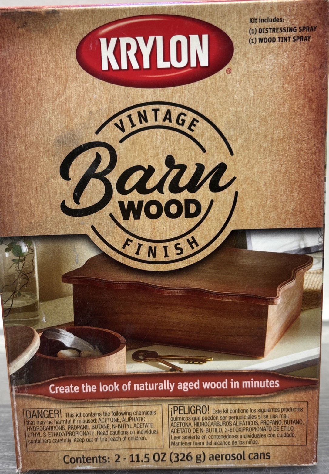 KRYLON VINTAGE FINISH BARN WOOD PAINT KIT, Distressing And Tint Spray {68}