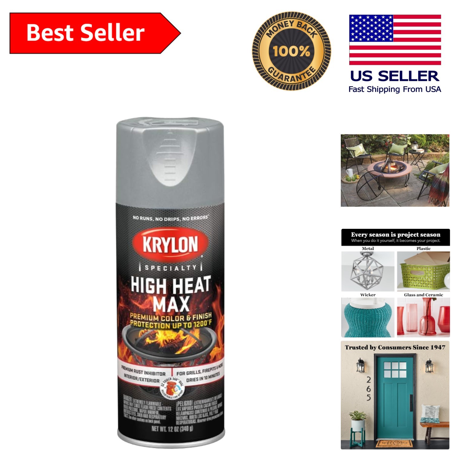 12 oz High Heat Max Aluminum Paint – Rust Resistant & Durable Finish