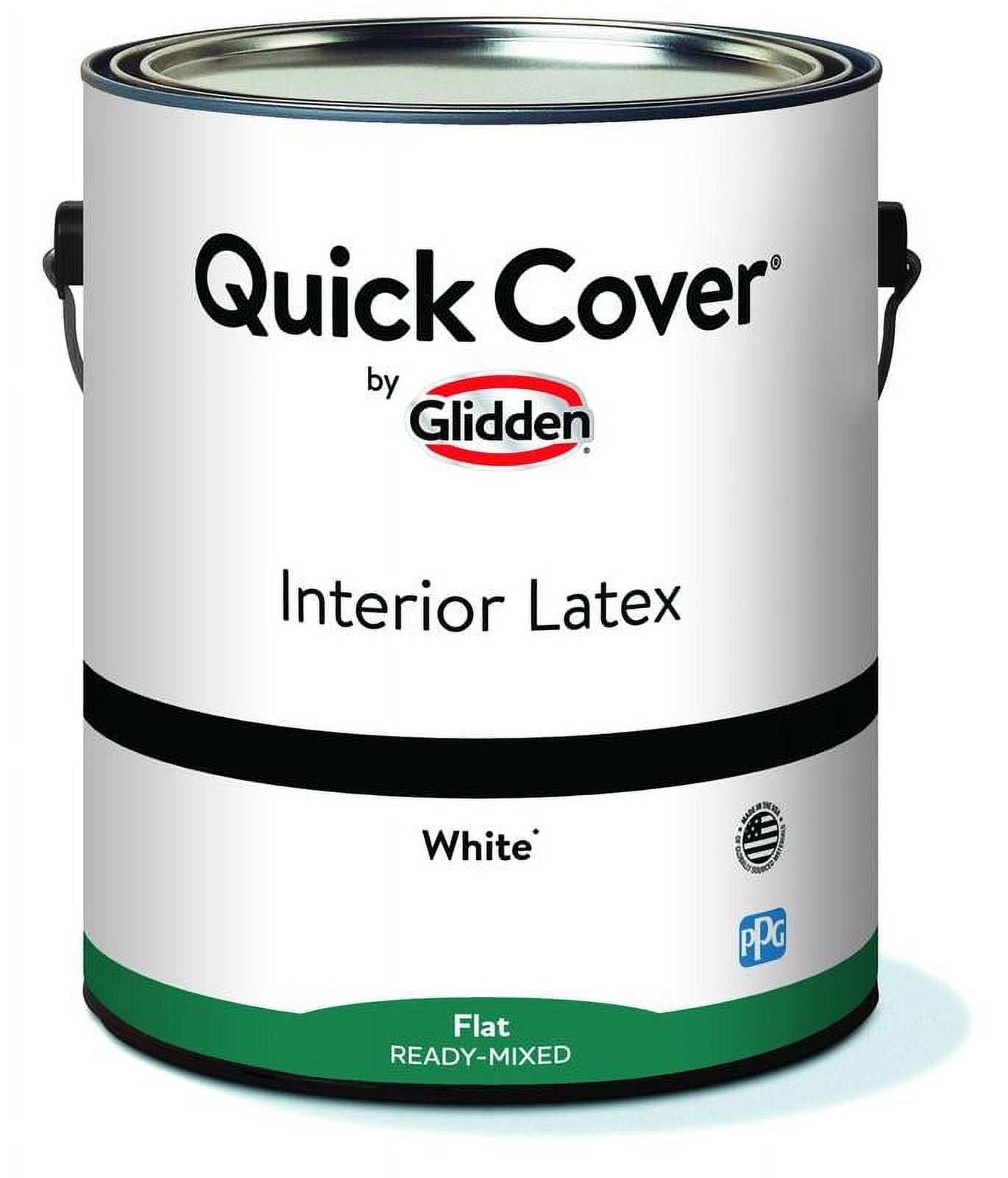 Glidden Quick Cover Interior Latex Paint Flat, White, 1 Gallon