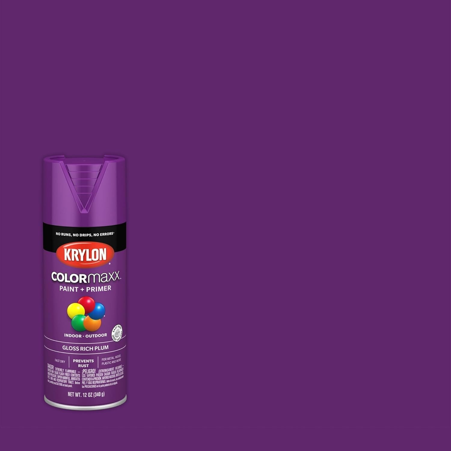 Krylon Colormaxx Gloss Spray Paint & Primer in Rich Plum – Quick-Drying Elegance