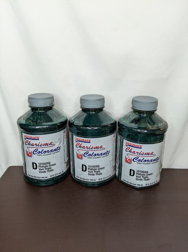 3pk- Accurate Charisma Colorant/tint D Phthalo Green 32 fl oz (1D109369)