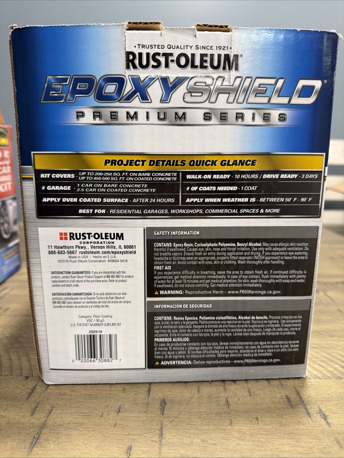 Rust Oleum Epoxyshield Premium Series Clear Coat Finish Flooring Kit
