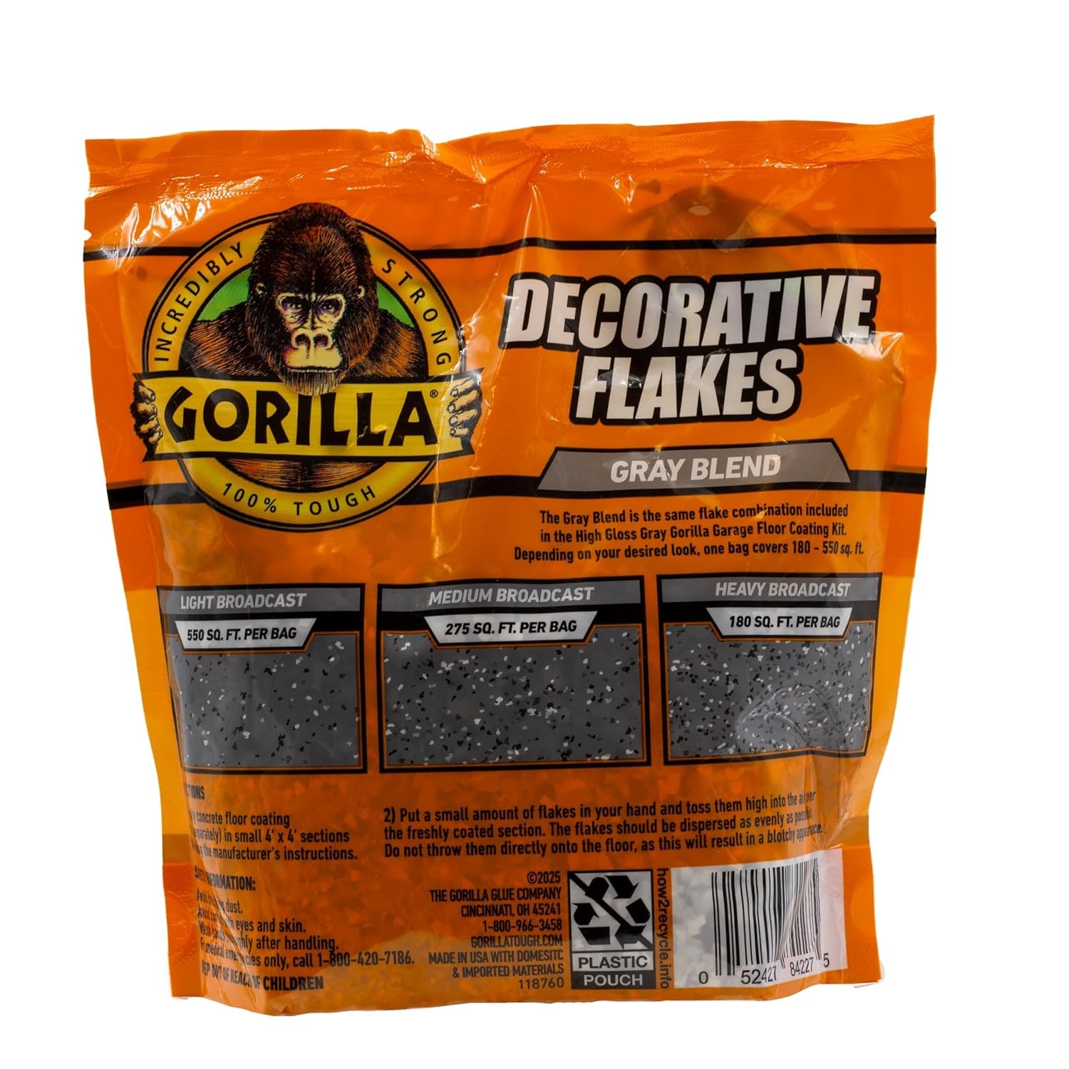 Gorilla Garage Epoxy Floor Flakes Gray Black White Blend Decorative Chips