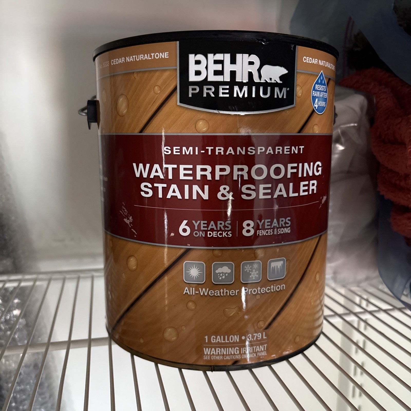 BEHR Premium 1-Gal. Cedar Brown Semi-Transparent Deck, Fence & Siding Wood Stain