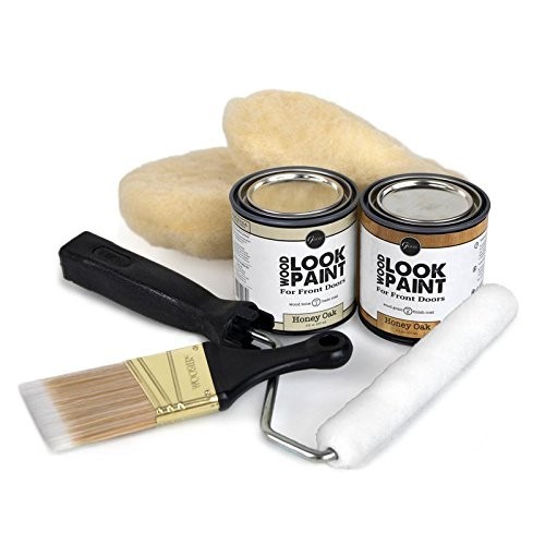 Wood Look Paint Kit for Front & Interior Doors – Honey Oak Finish, Easy Applicat