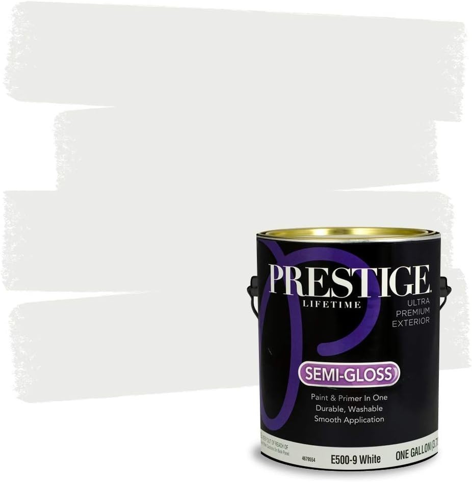 Acrylic Semi-Gloss White Paint & Primer, 1-Gallon