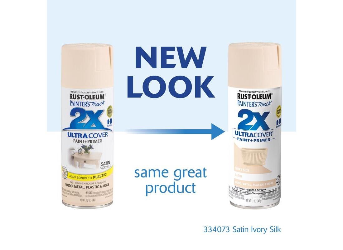 PAINTER’S Touch Satin Spray Paint, Satin, Ivory Silk, 12 oz, Aerosol Can