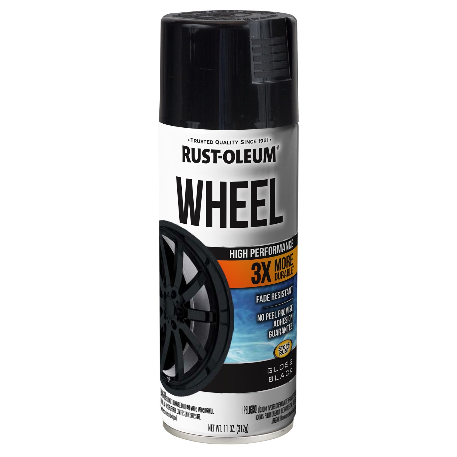 Rust-Oleum 368076 High Performance Wheel Spray Paint Gloss Black 11oz