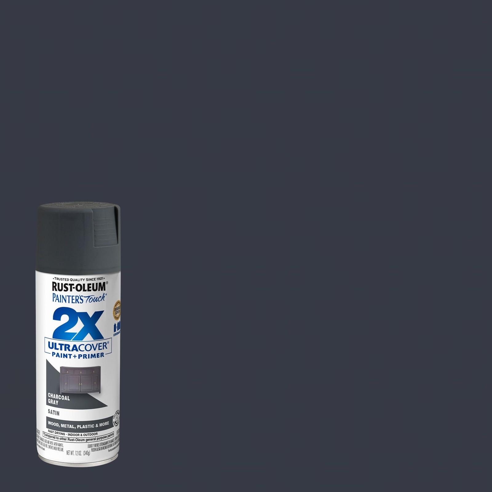 Painter’s Touch 2X Satin Charcoal Gray Spray Paint 12 Ounce Low Odor Durable …