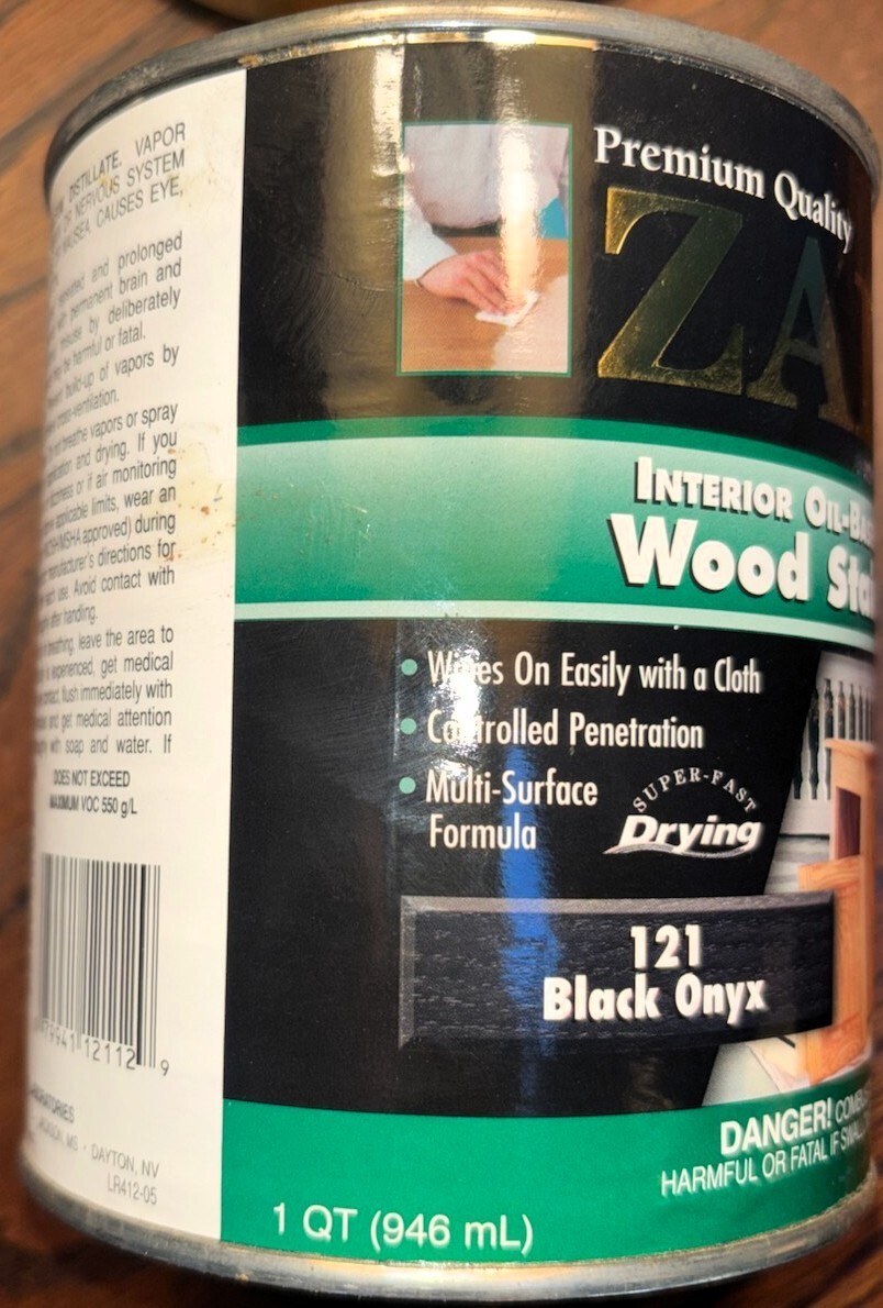 Zar Interior Stain 121 BLACK OYNX Quart