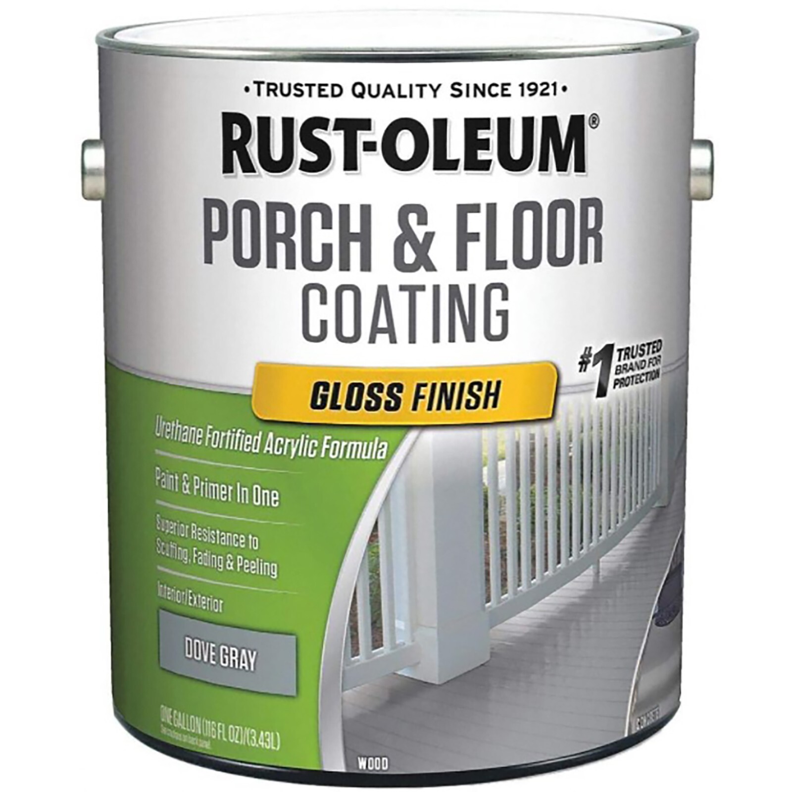 Rust-Oleum 320473 1 Gal Floor Coating, Gloss Finish, Dove Gray, Water Base