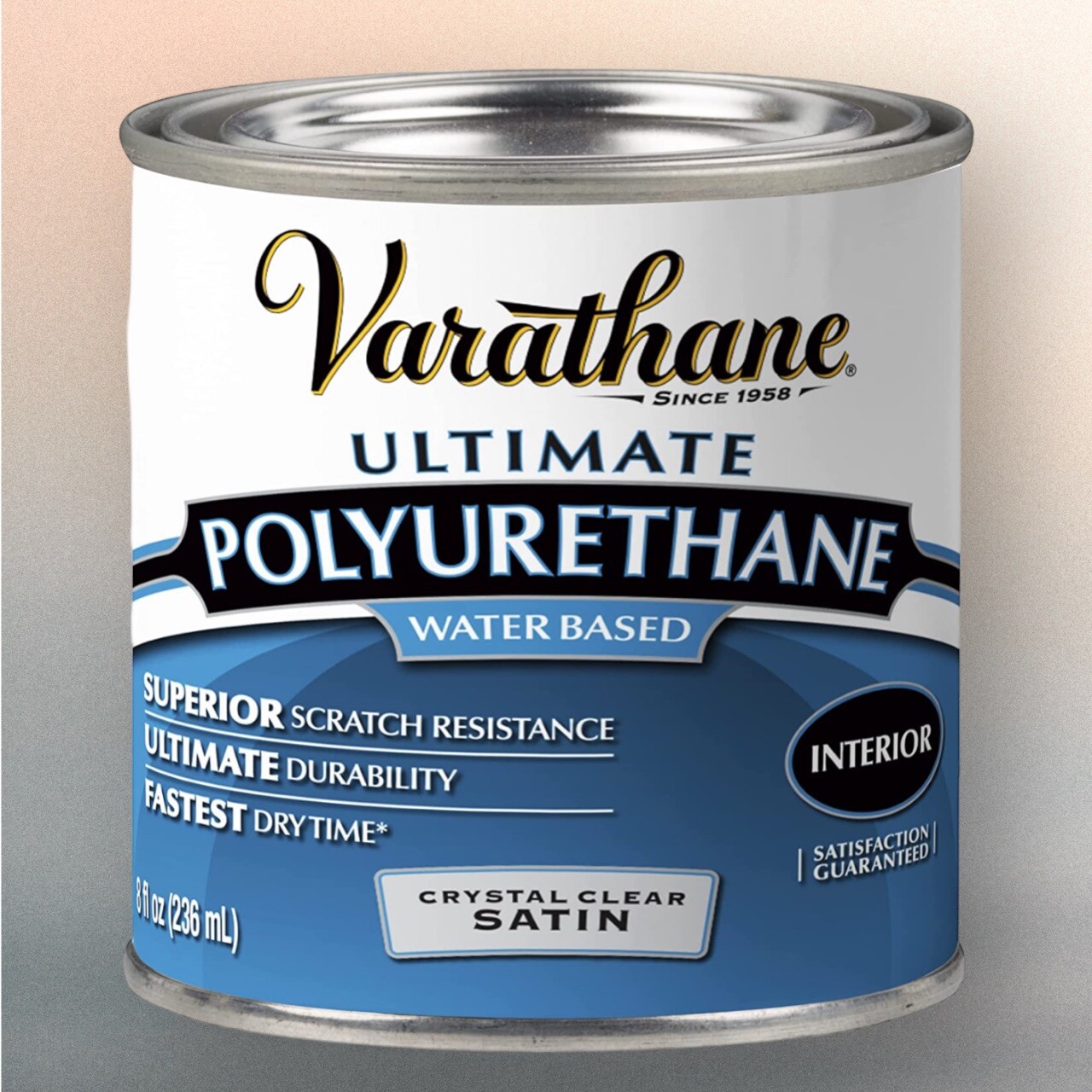 4 Varathane Interior Water-Based Polyurethane, 200261H Satin, Rust-Oleum 8 floz