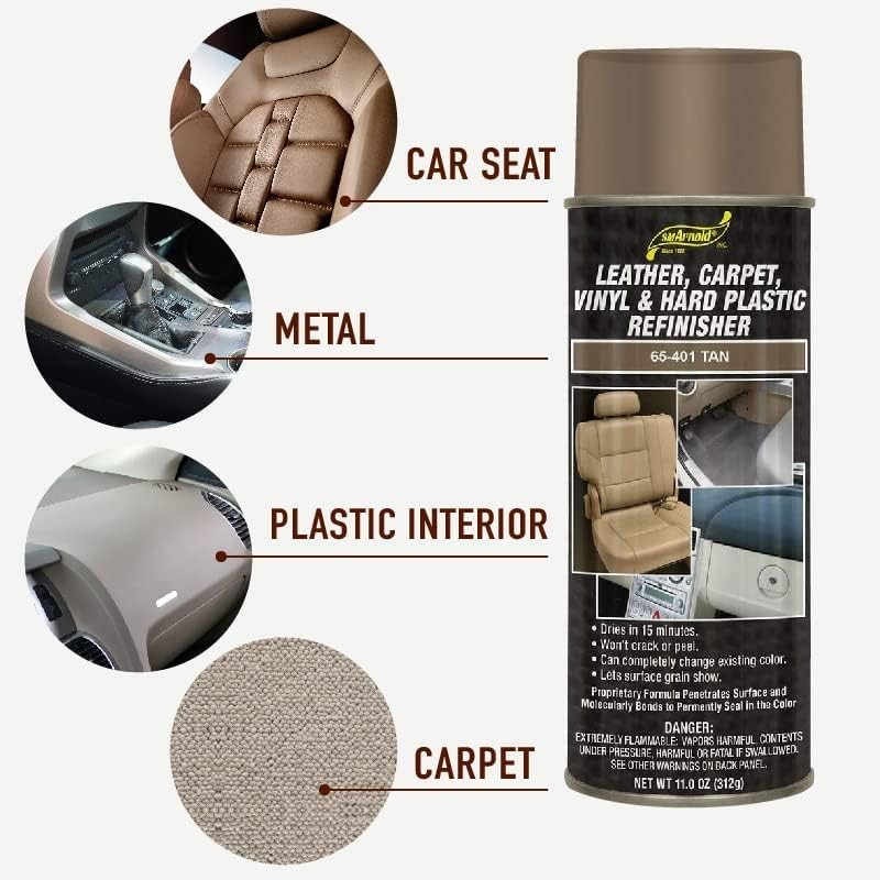 S.M. Arnold Refinishing Spray Paint – TAN 11 Oz. – For Leather, Carpet, Vinyl…