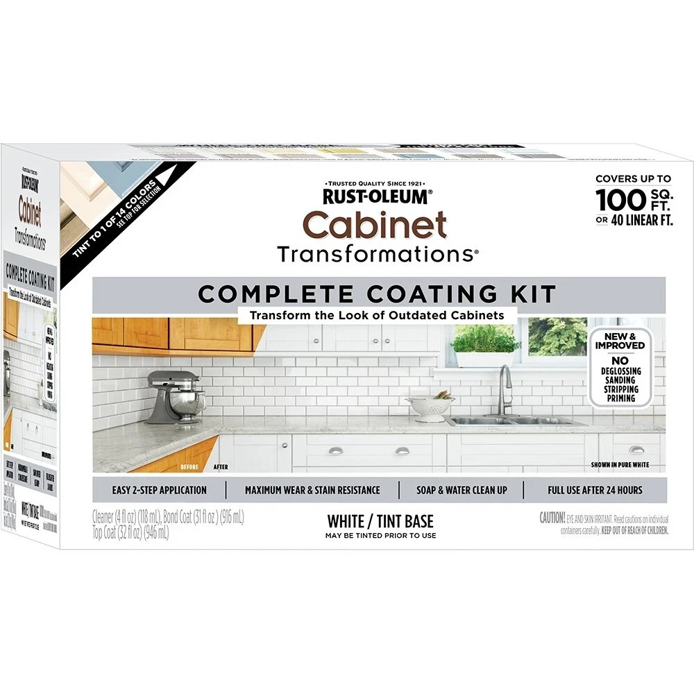 Rust-Oleum Cabinet Transformation Complete Coating Kit Pure White Tint Base