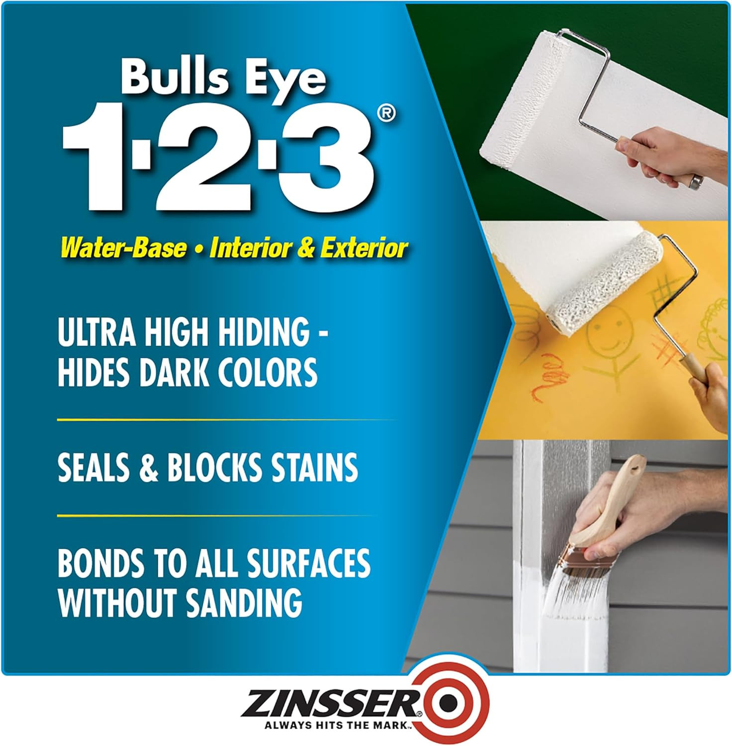 1 Quart Bulls Eye 1-2-3 Primer Sealer Stain Killer