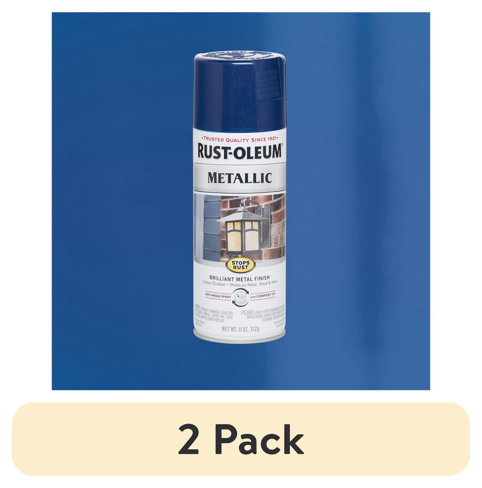 Indoor Stops Rust Spray Paint 11 oz Cobalt Blue W/ Smooth Finish & Easy Clean