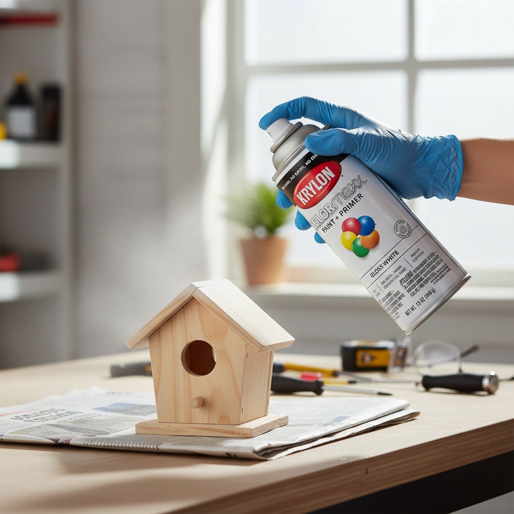 Versatile 12 oz Gloss White Spray Paint & Primer for Indoor/Outdoor Projects