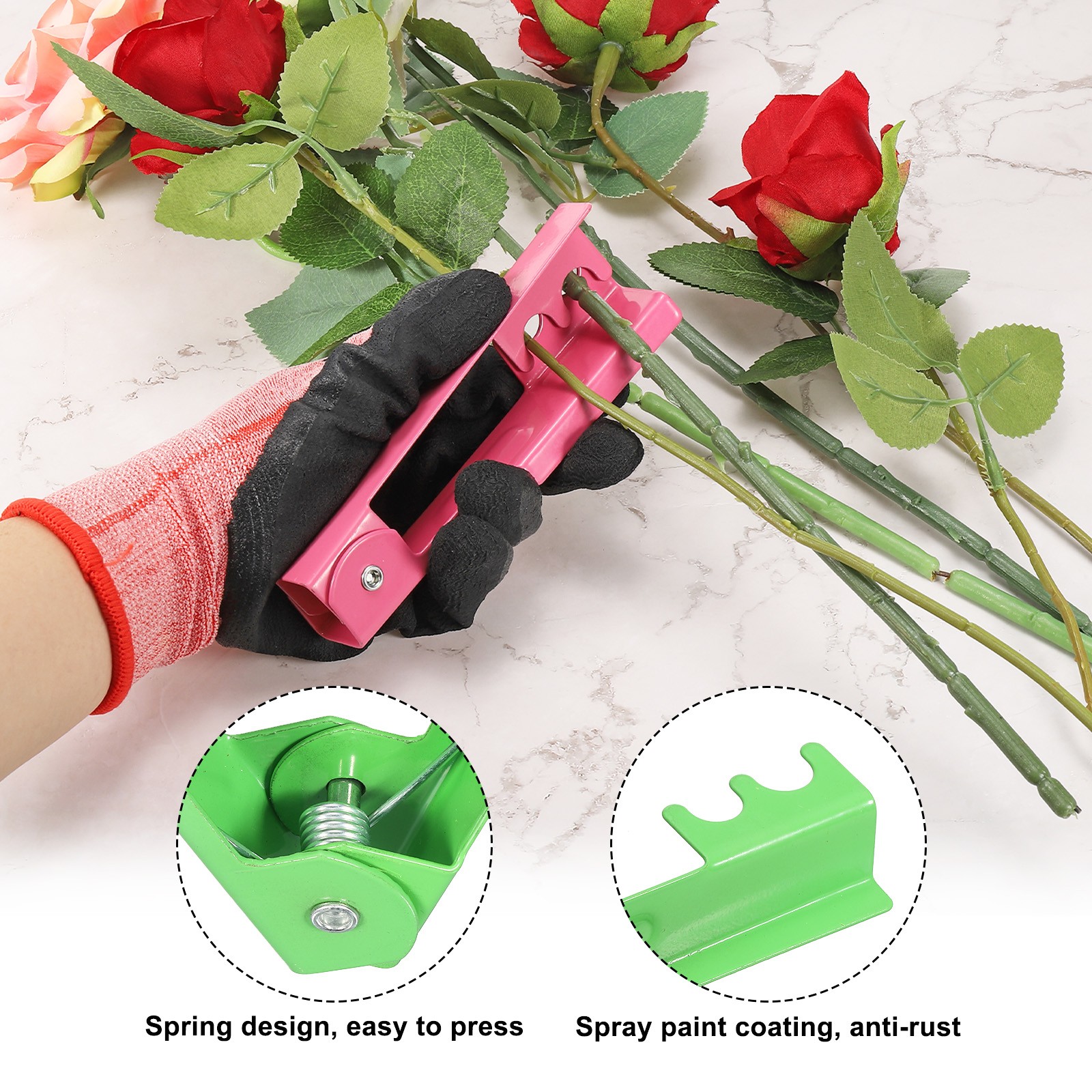 2pcs Rose Stem Leaf Thorn Stripper Remover Tool Leaf Stripping Tool Green