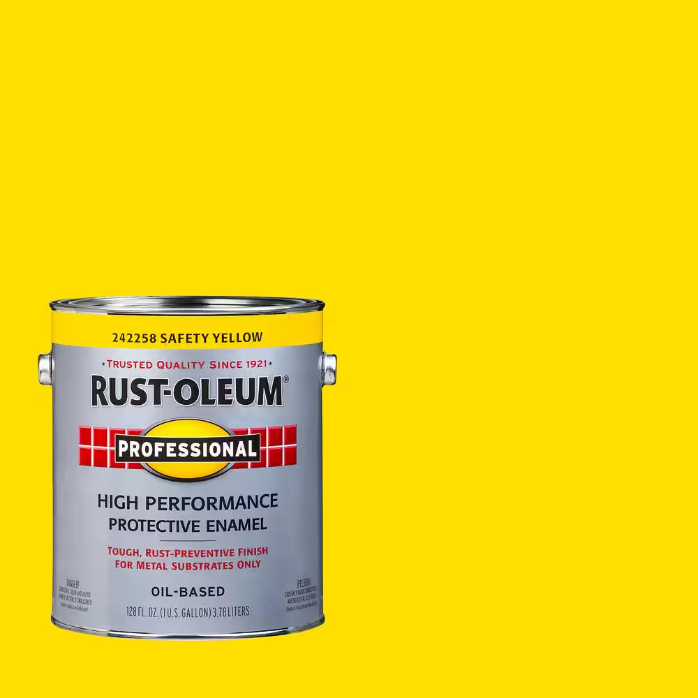 1 Gallon High Performance Protective Enamel Gloss Safety Yellow Oil-Based Interi