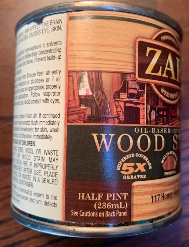 Zar Interior Stain, 117 HONEY MAPLE, 1/2 pint