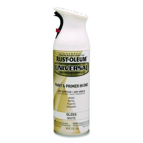 Rust-Oleum Universal Premium Spray Paint, Gloss White, 12 oz Aerosol Can, 2/Pack