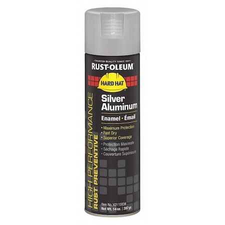 Rust-Oleum V2115838 Rust Preventative Spray Paint, Silver Aluminum, Gloss, 14 Oz