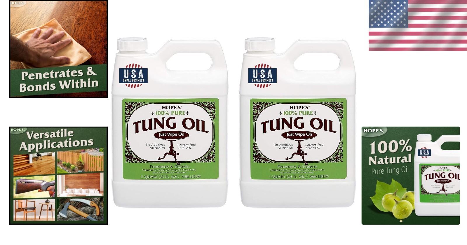 100% Pure Tung Oil 32 Fl Oz – Food Safe Wood Finish