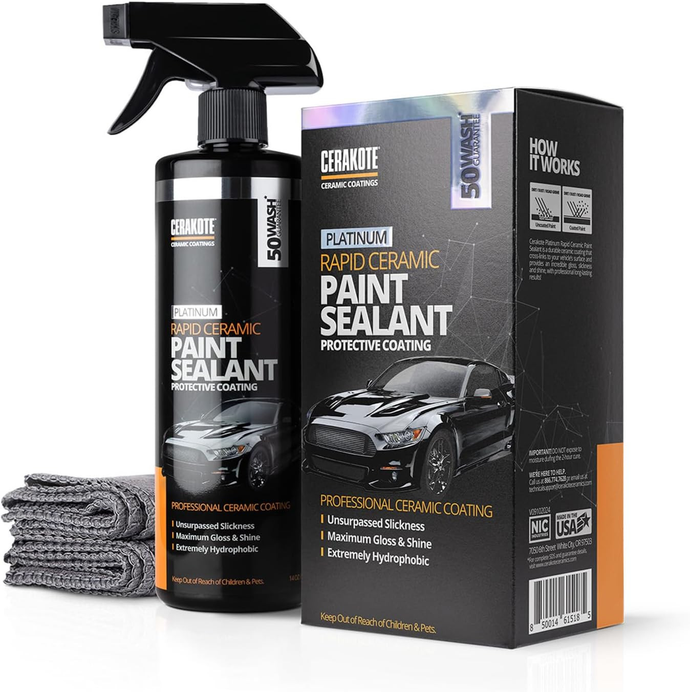 ® Platinum Rapid Ceramic Paint Sealant Spray – 14 Oz. – 50 Wash Rating – Maximum